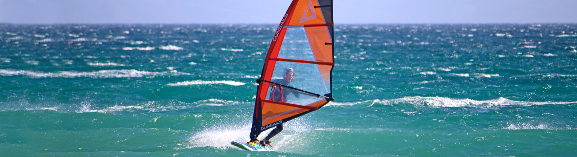 Young Windsurfer Marco Ortiz Bey surfing in Tarifa
